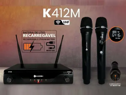 Microfone Kadosh K-412M dinâmico S/Fio - Imagem 2